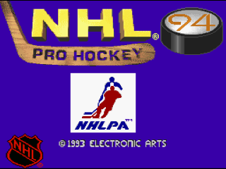 NHL Hockey 94 title screen for Super Nintendo